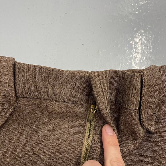 Vintage 60s Western Wear Brown Bell Bottom Trousers 38x30 - Picture 2 of 4